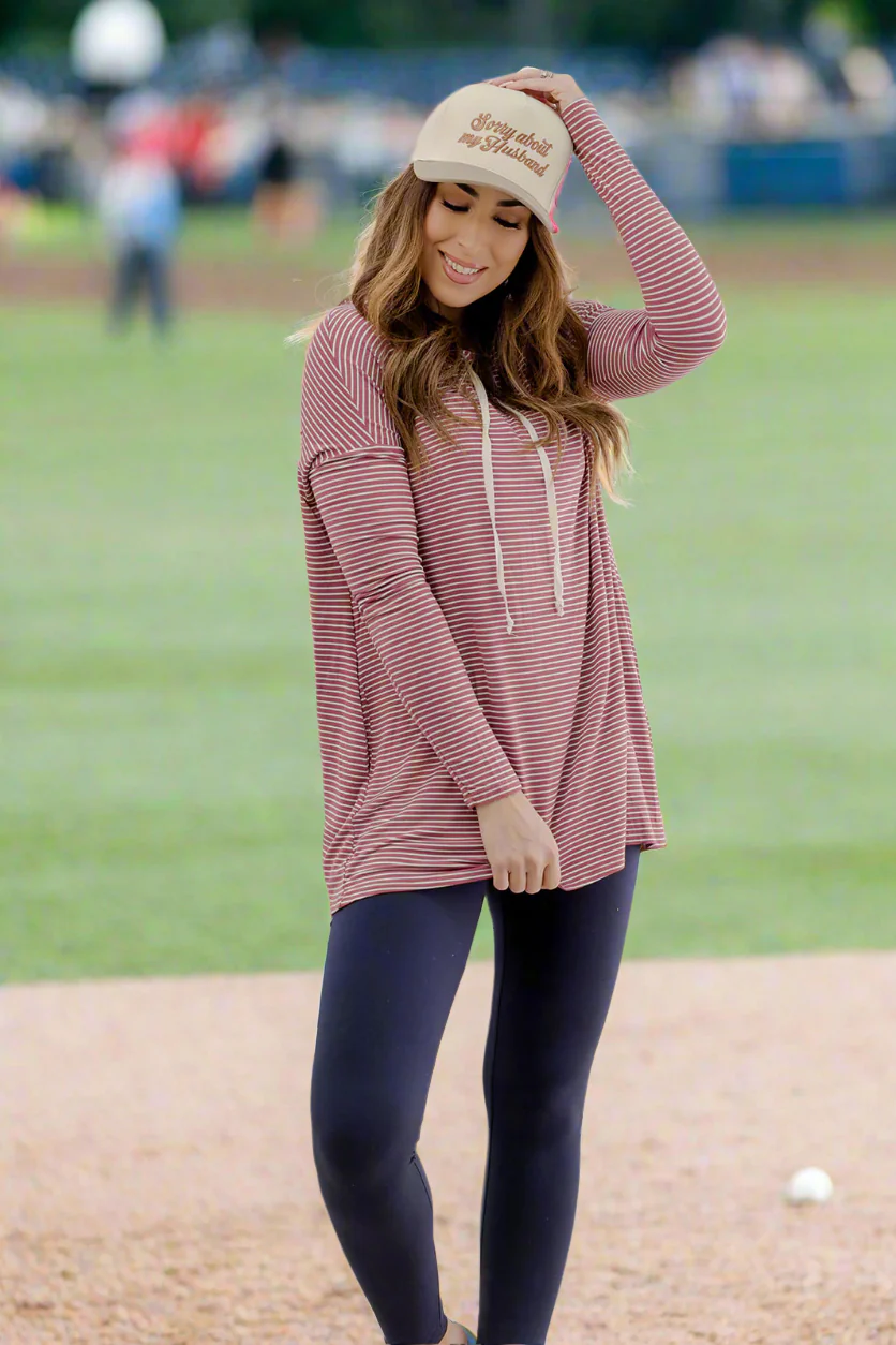 Thin Striped Tunic Hoodie
