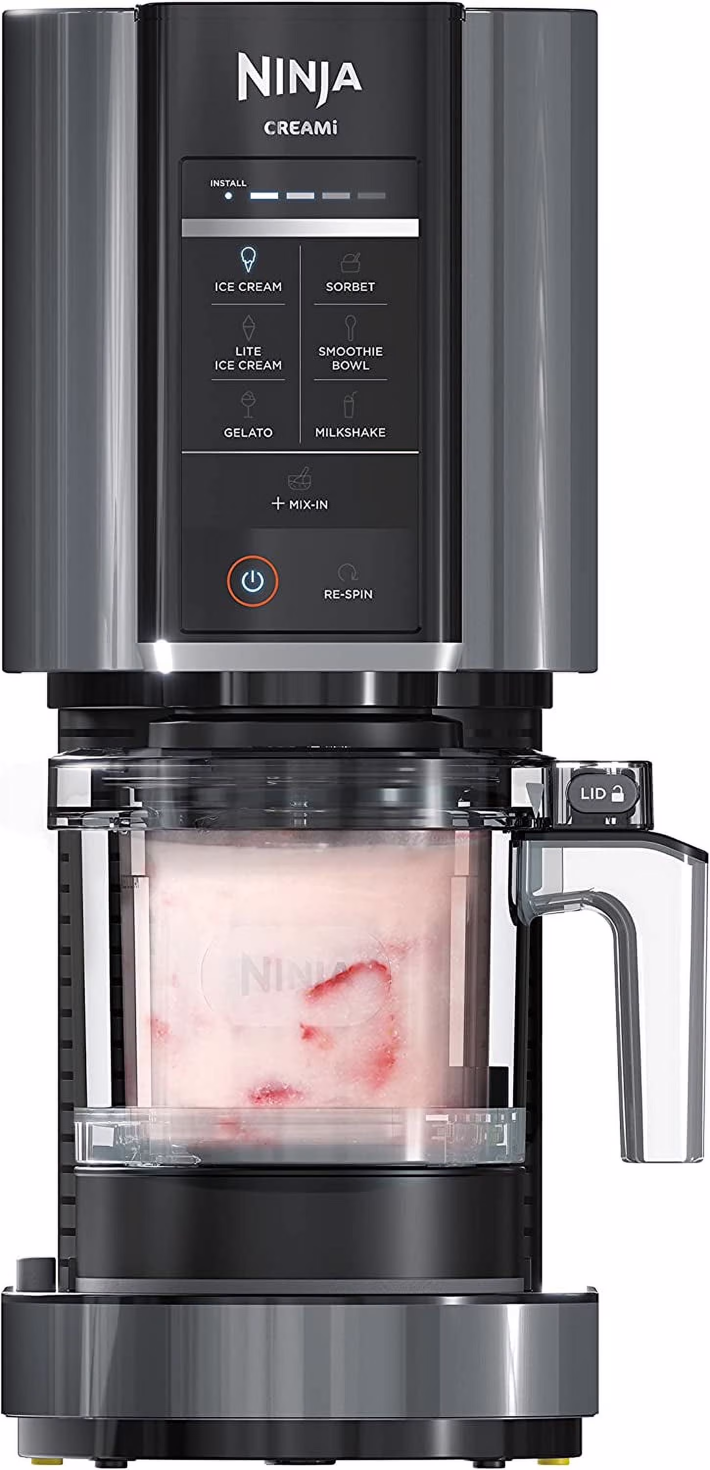 Ninja Creami, Ice Cream Maker, Ice Cream, Gelato, Sorbet, Milkshakes, Mix - Ins, Smoothie Bowls & More, 7 - in - 1, Ice Cream Pints, Pint Lid, Healthy Ice Cream, Compact, Perfect for Kids, Black, NC299AMZ