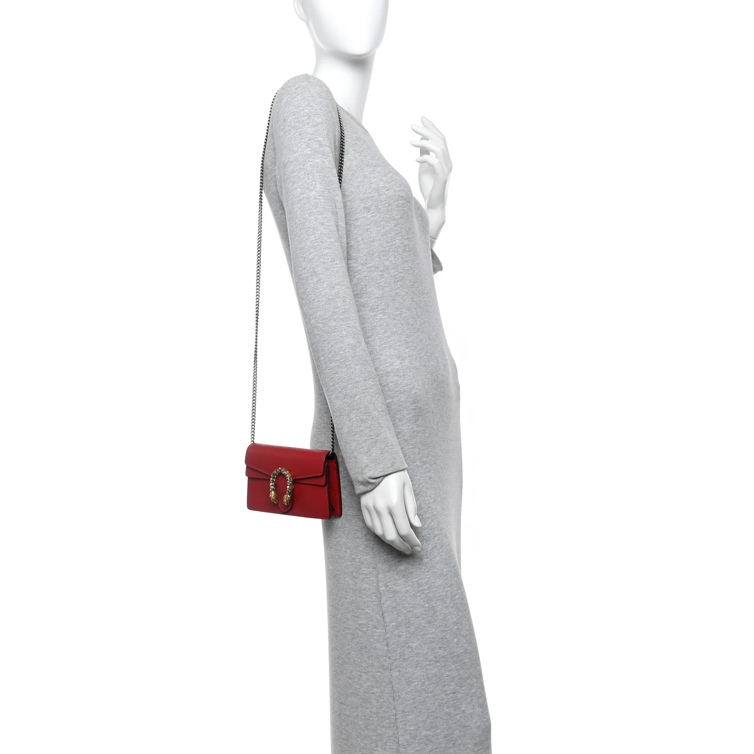 Calfskin Super Mini Dionysus Shoulder Bag Hibiscus Red