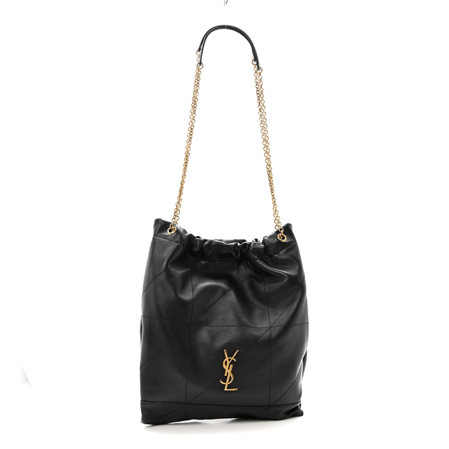 Lambskin Matelasse Monogram Medium Jamie 4.3 Pochon Black