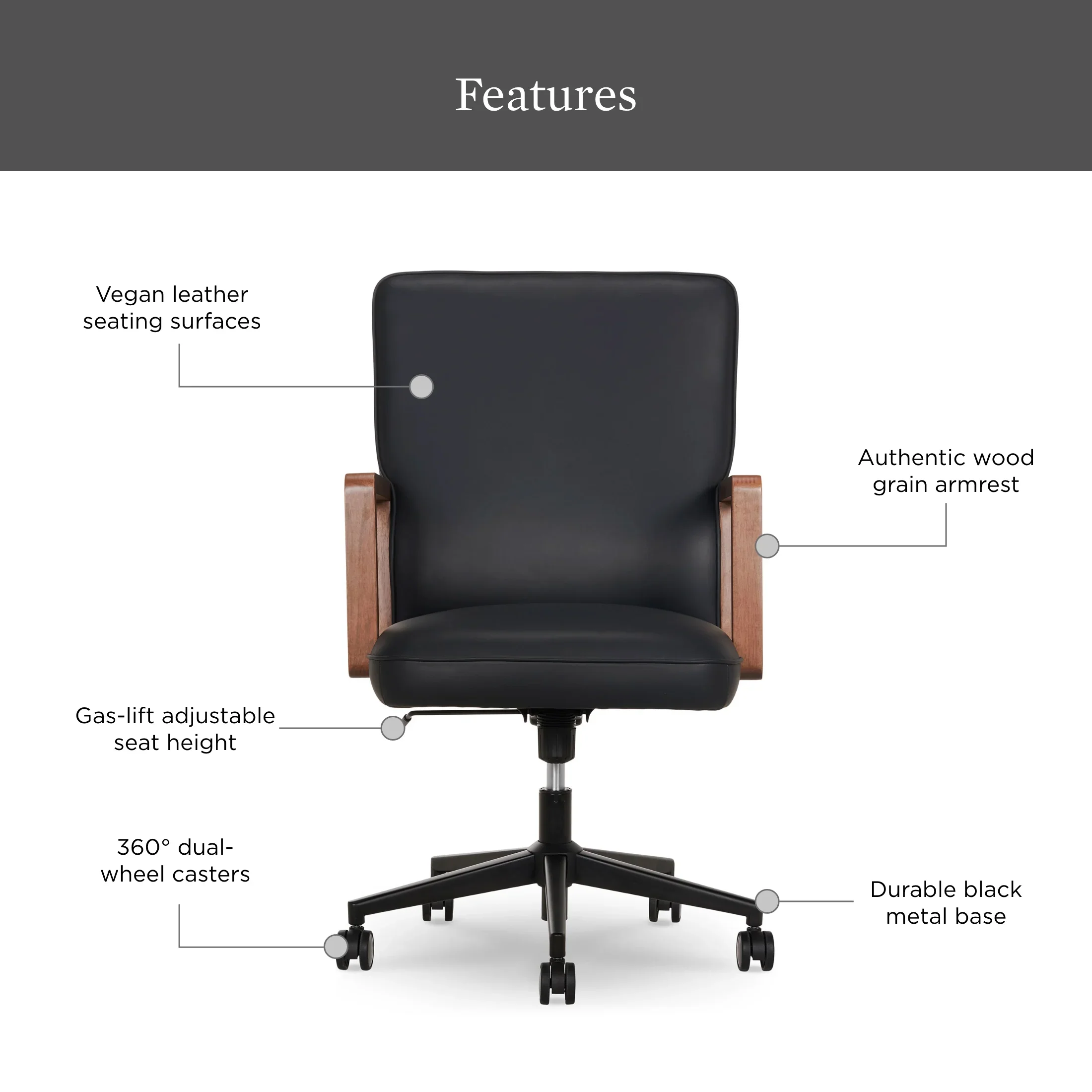 Better Homes & Gardens Ezra Office Chair, Black