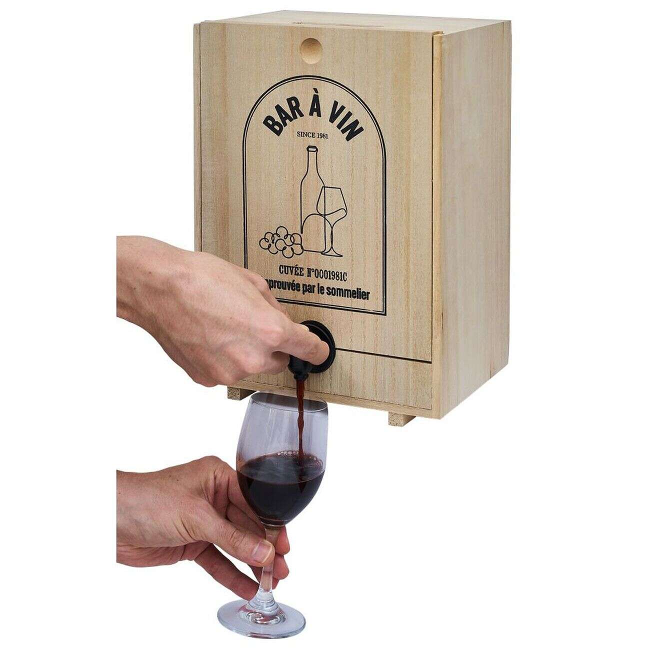 Distributeur de vin en bois pour cubi 5L