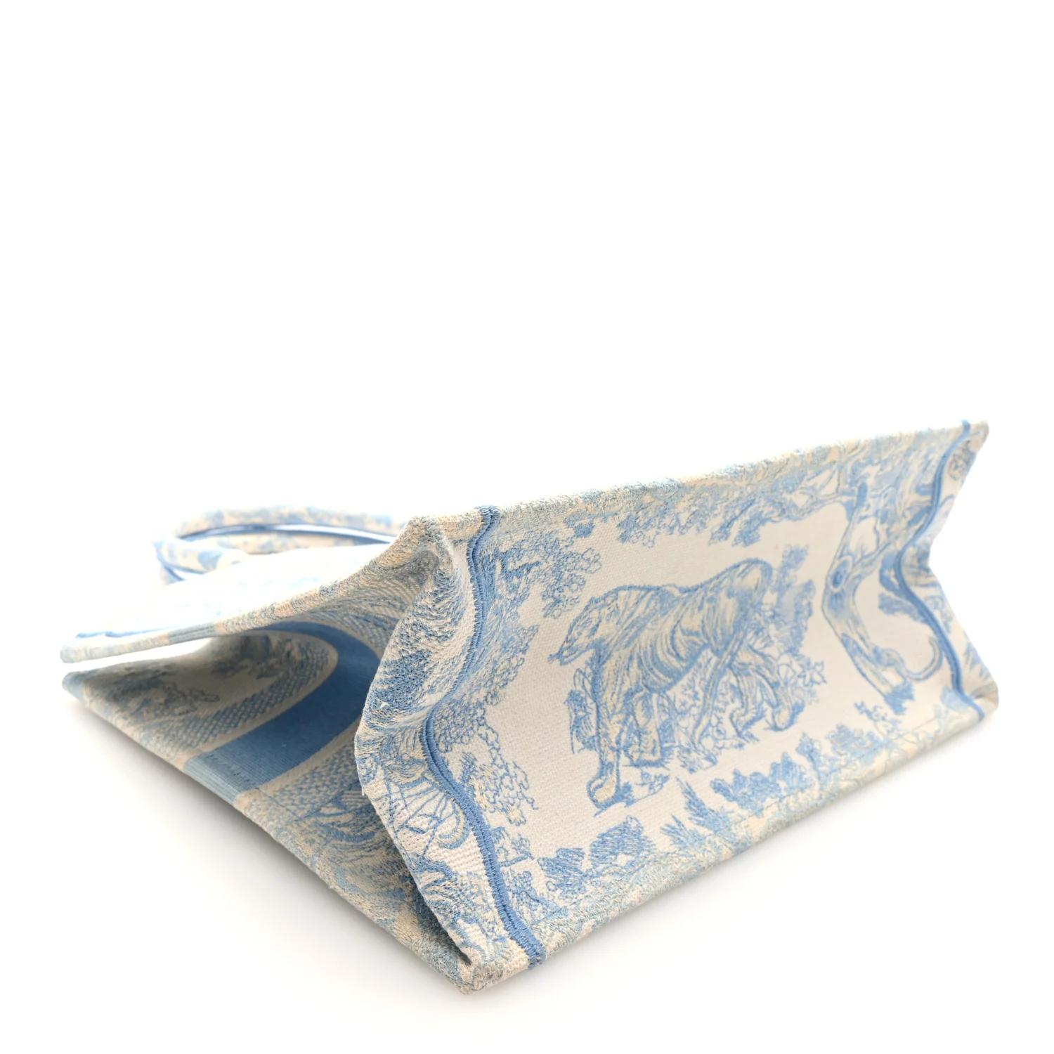 Canvas Embroidered Medium Dioriviera Toile De Jouy Book Tote Light Blue