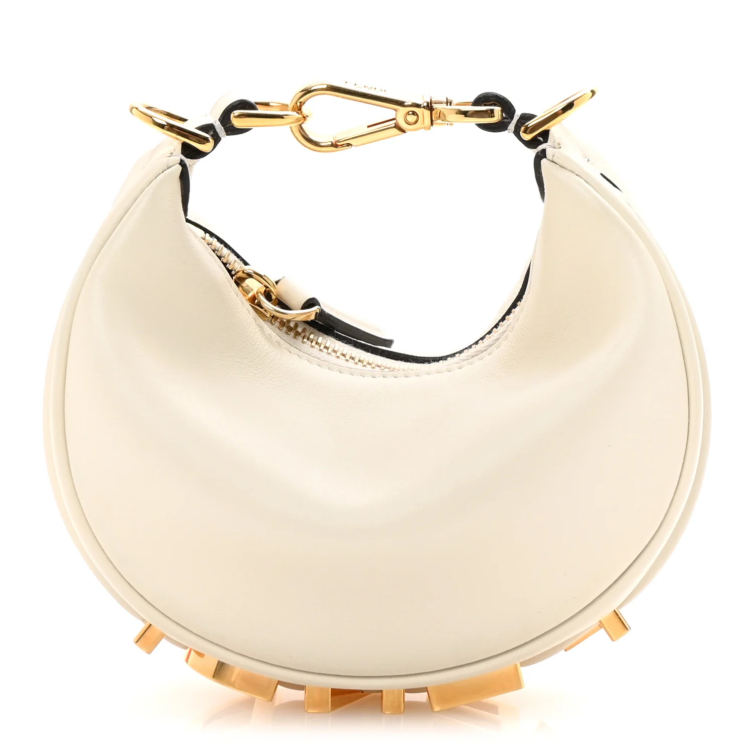 Vitello Grace Matte Nano Fendigraphy Hobo Charm White Ice