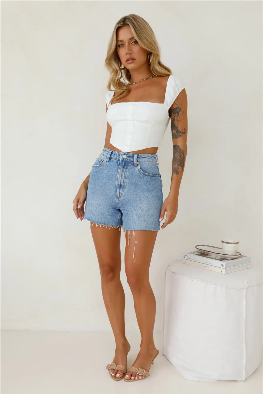 Mango Magic Crop Top White