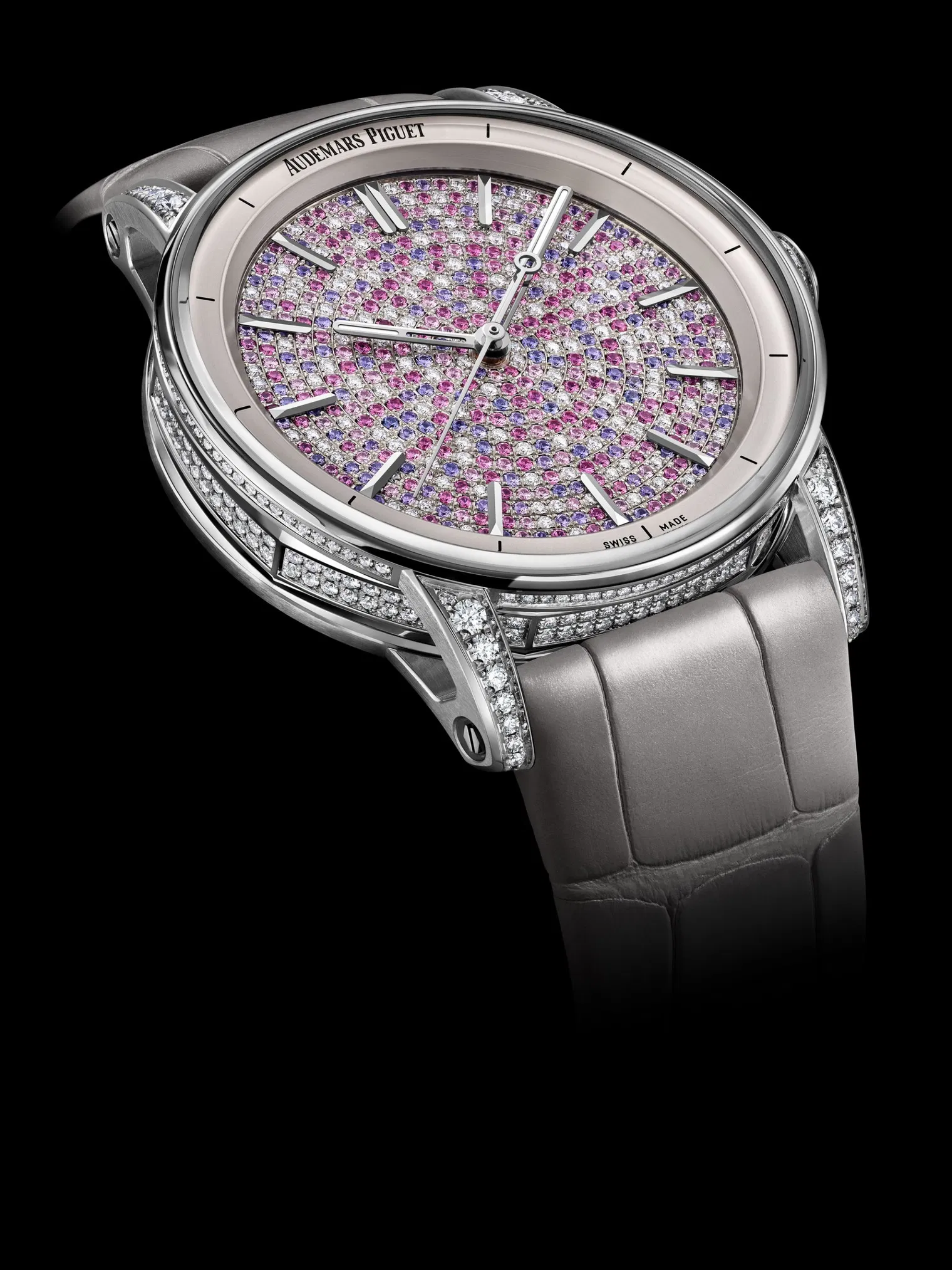 【Super Clone】Audemars Piguet Code 11.59 Selfwinding White Gold 38 mm Pink Sapphires & Diamond Dial | 77410BC.ZZ.D132CR.01