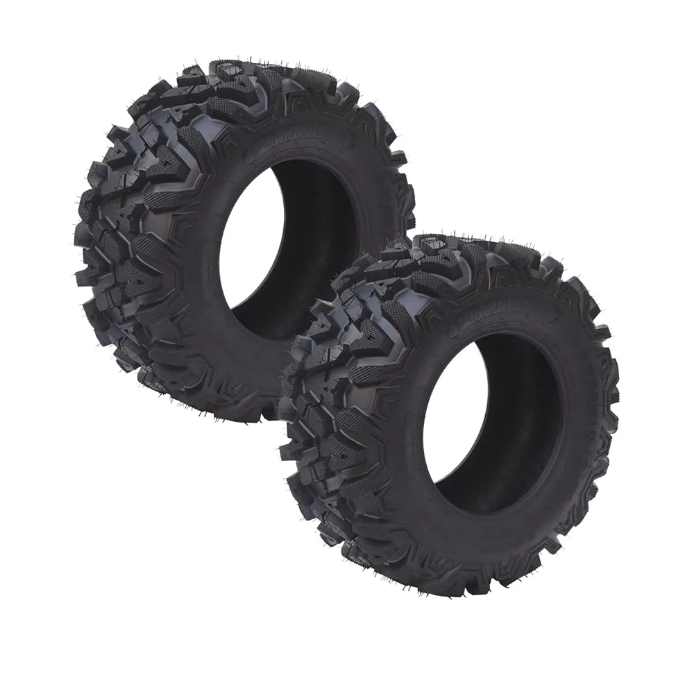 Garvee Set of 2 25x10-12 ATV Tires, 6-Ply Tubeless All-Terrain Mud/Trail Off-Road Tires, 25x10x12