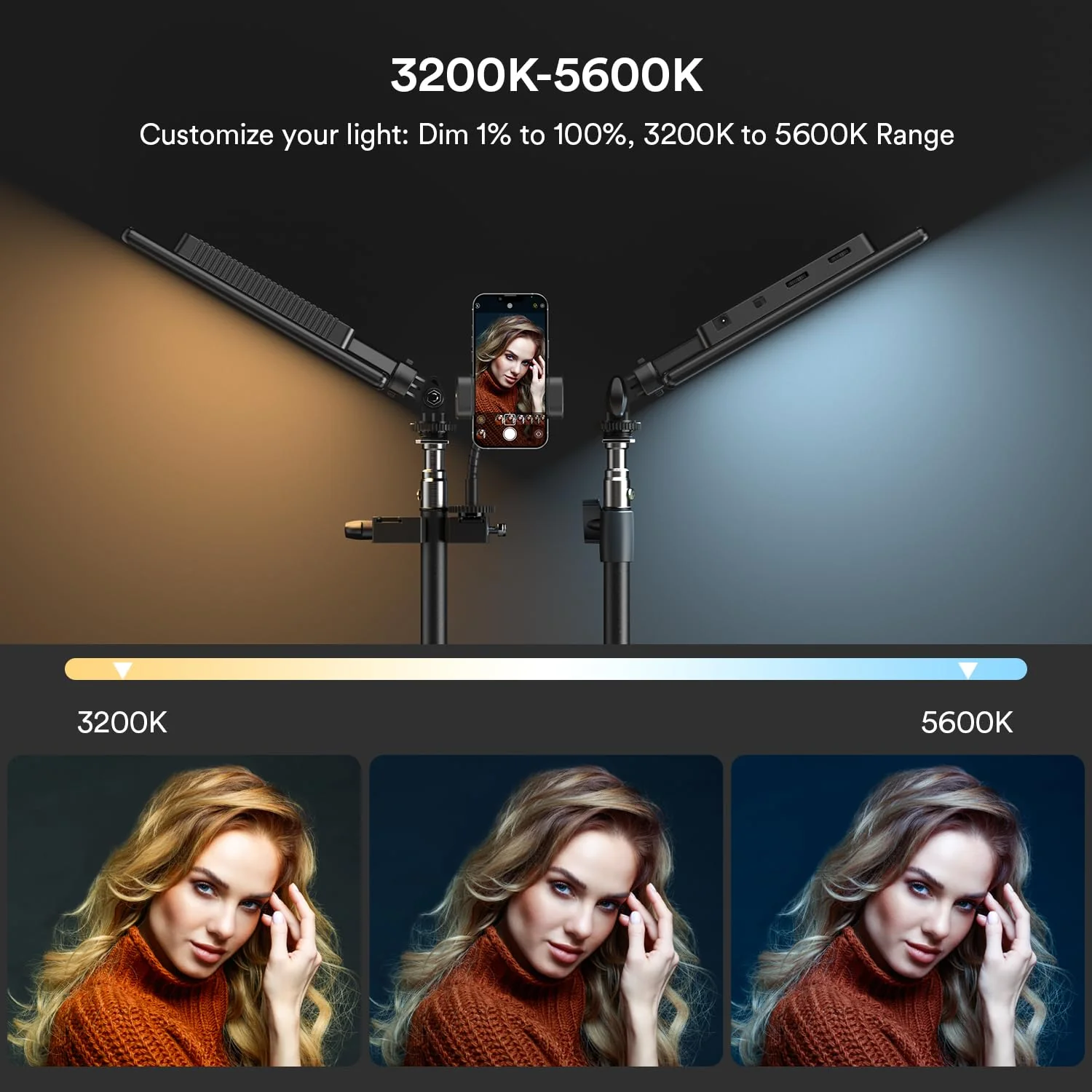 RALENO 2 Packs LED Video Light and Stand Lighting Kit