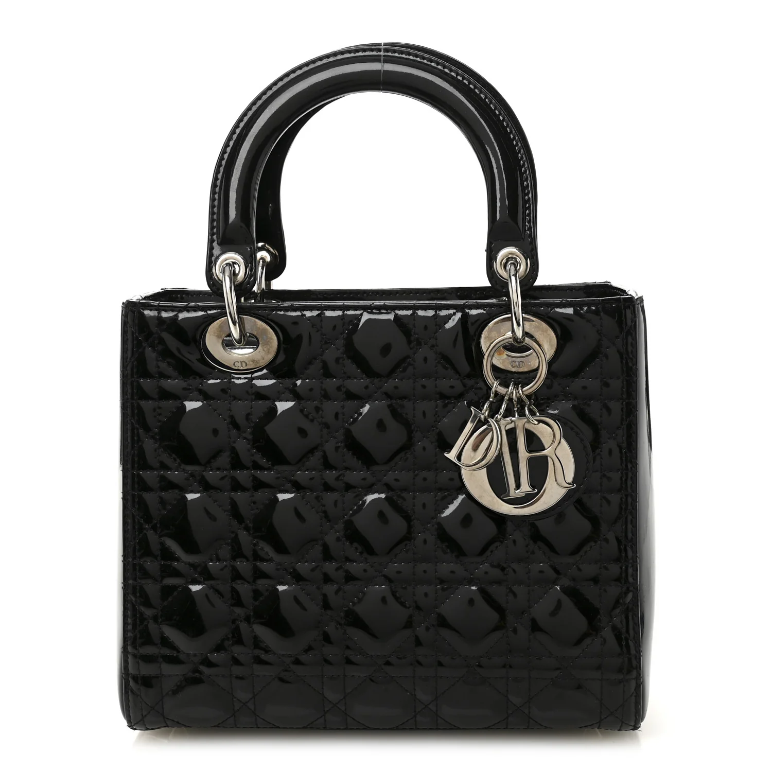 Patent Cannage Medium Lady Dior Black