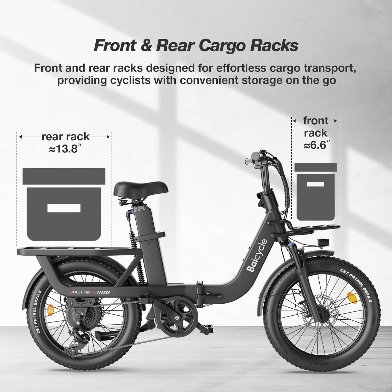 Electric Bike for Adults with 1500W Peak Motor,80Miles Max Range,7 Speed Gear,750WH Detachable Battery,Folding Ebike with 20'' Fat Tire��Full Suspension UL Certificated Bicycle(Black) - Image 7