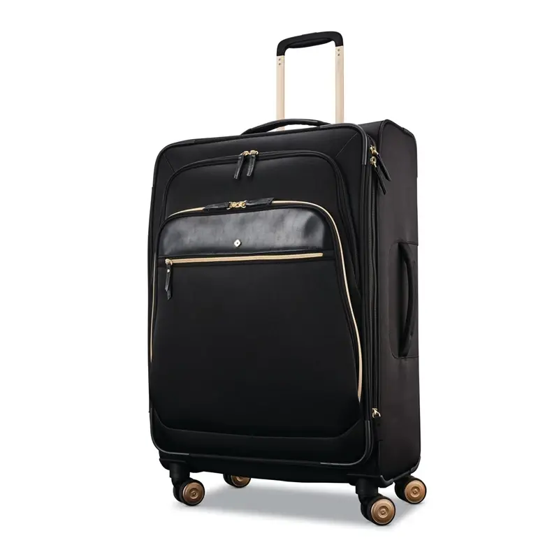 Black Mobile Solution Large Expandable Spinner Checked Luggage | 6187-WLDXV - SAMSONITE OUTLET