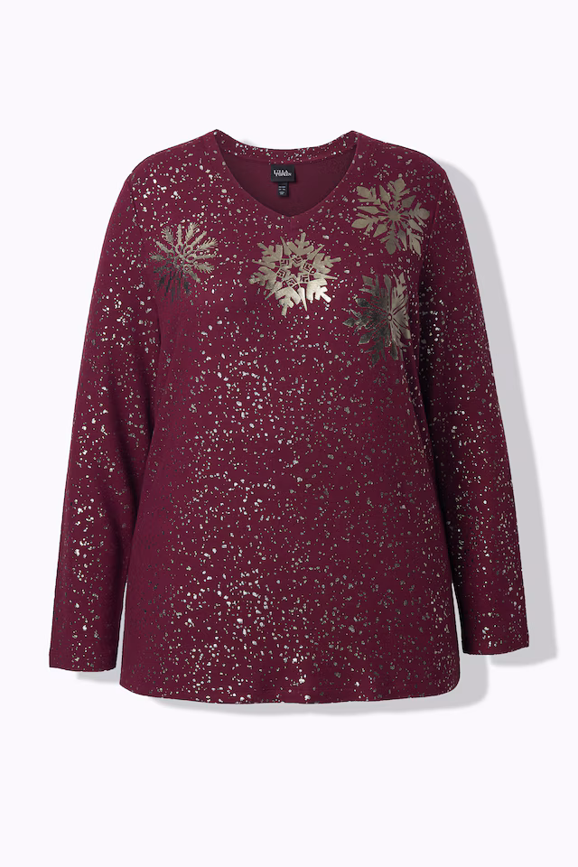 Metallic Snowflake Sweatshirt