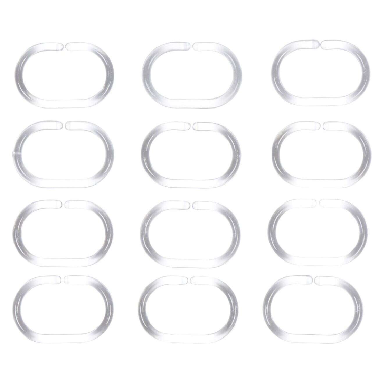 Anneau de douche transparent ovale x12