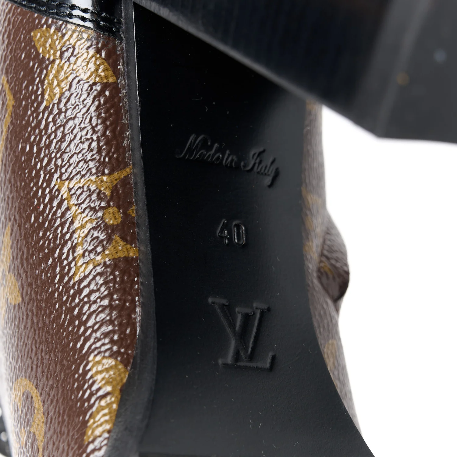 Patent Calfskin Monogram Star Trail Ankle Boots 40 Black