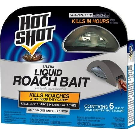 6 Pack - Hot Shot 95789 Mini Ultra Liquid Roach Bait 6 Count Each