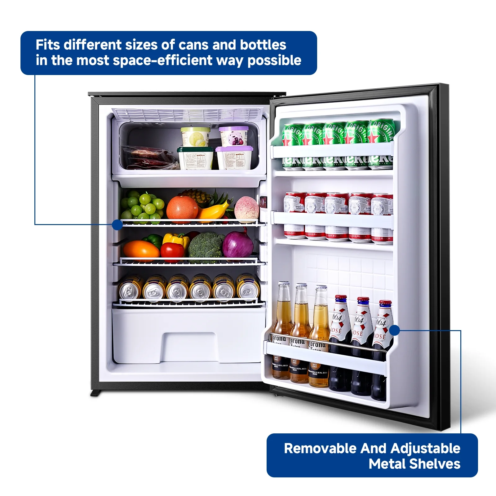 12v Fridge RV Refrigerator, 116.2Qt(110L) Portable Car Refrigerator Dual Zone Cooling Freezing, for Bedroom, Truck, Office, Outdoor, Black(116.2Qt(110L)) - Image 5