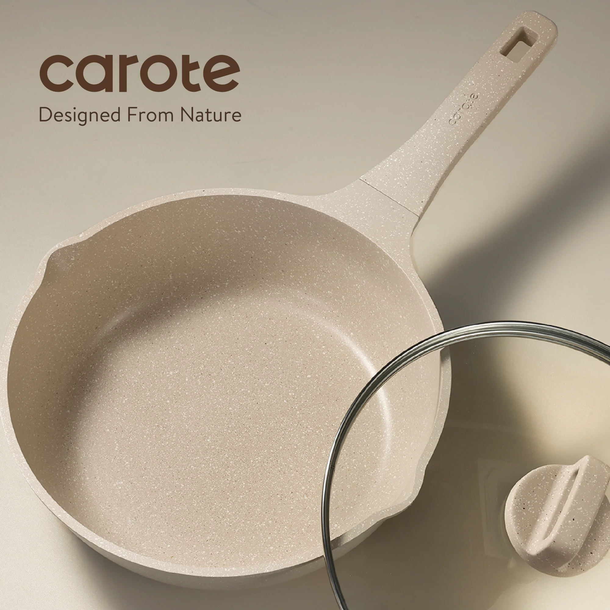 13 Pcs Nonstick Cookware Sets, Non Stick Pots and Pans Set, Induction Cookware, Taupe(Taupe 13PCS) - Image 4