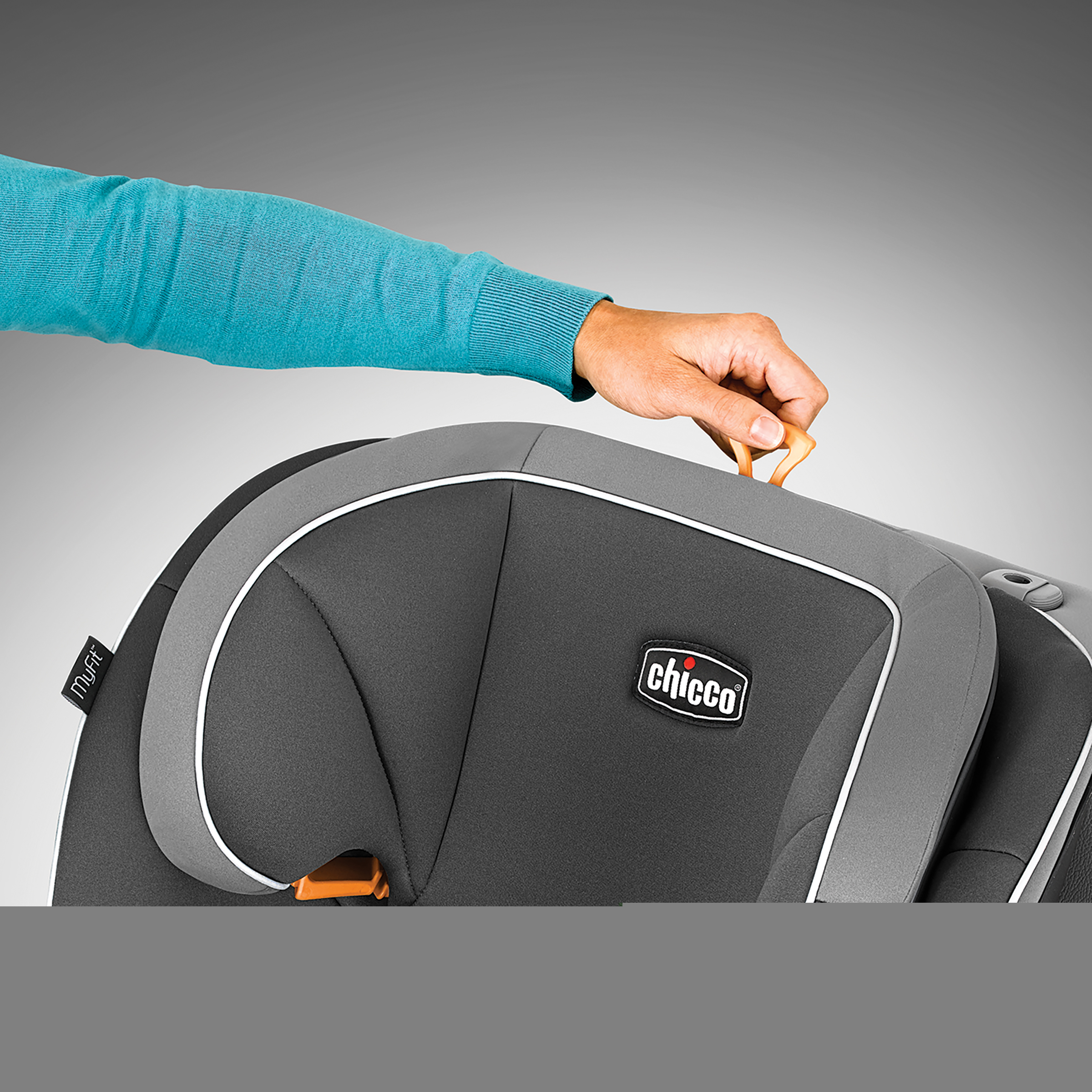 MyFit Harness and Booster Car Seat Fathom (Grey/Blue). New - Image 4