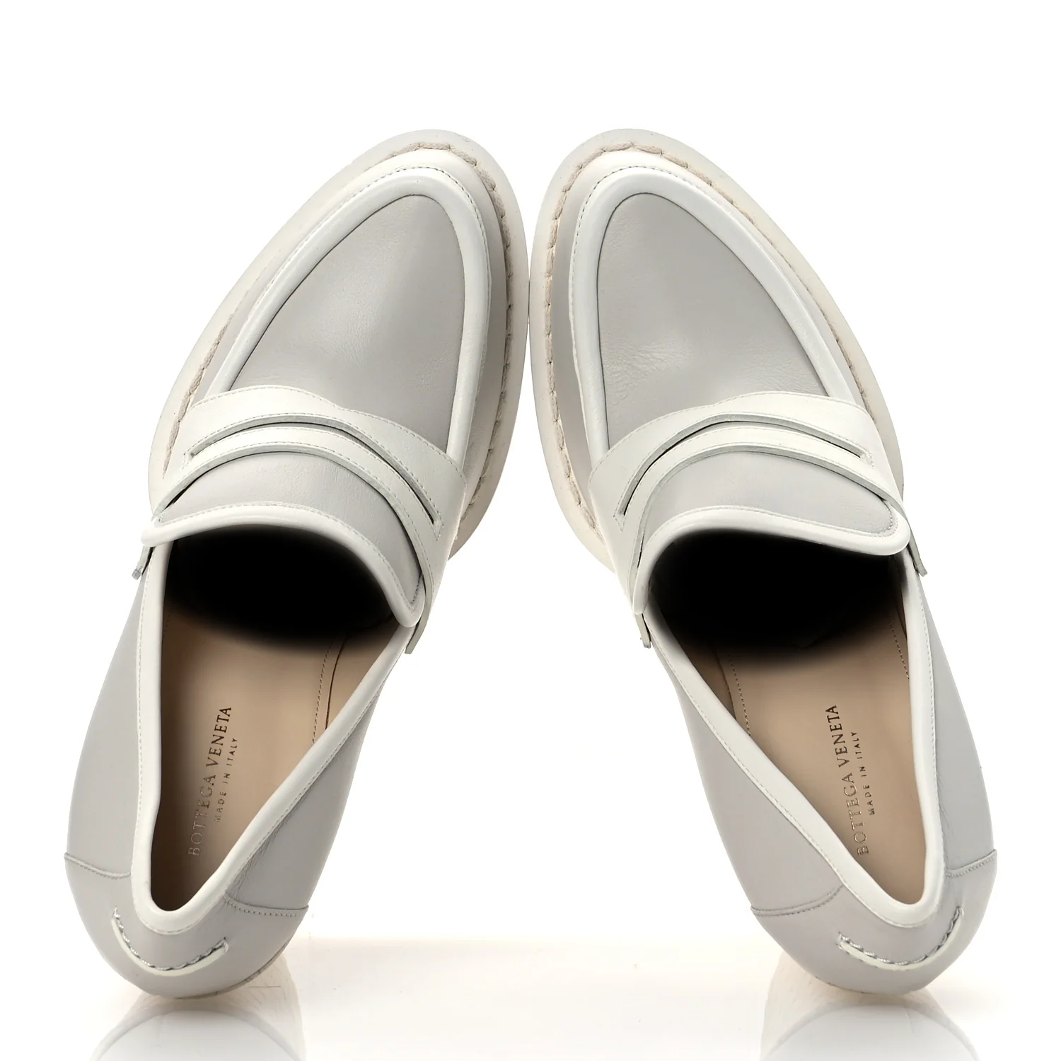 Calfskin Loafer Pumps 39.5 Mist Bianco