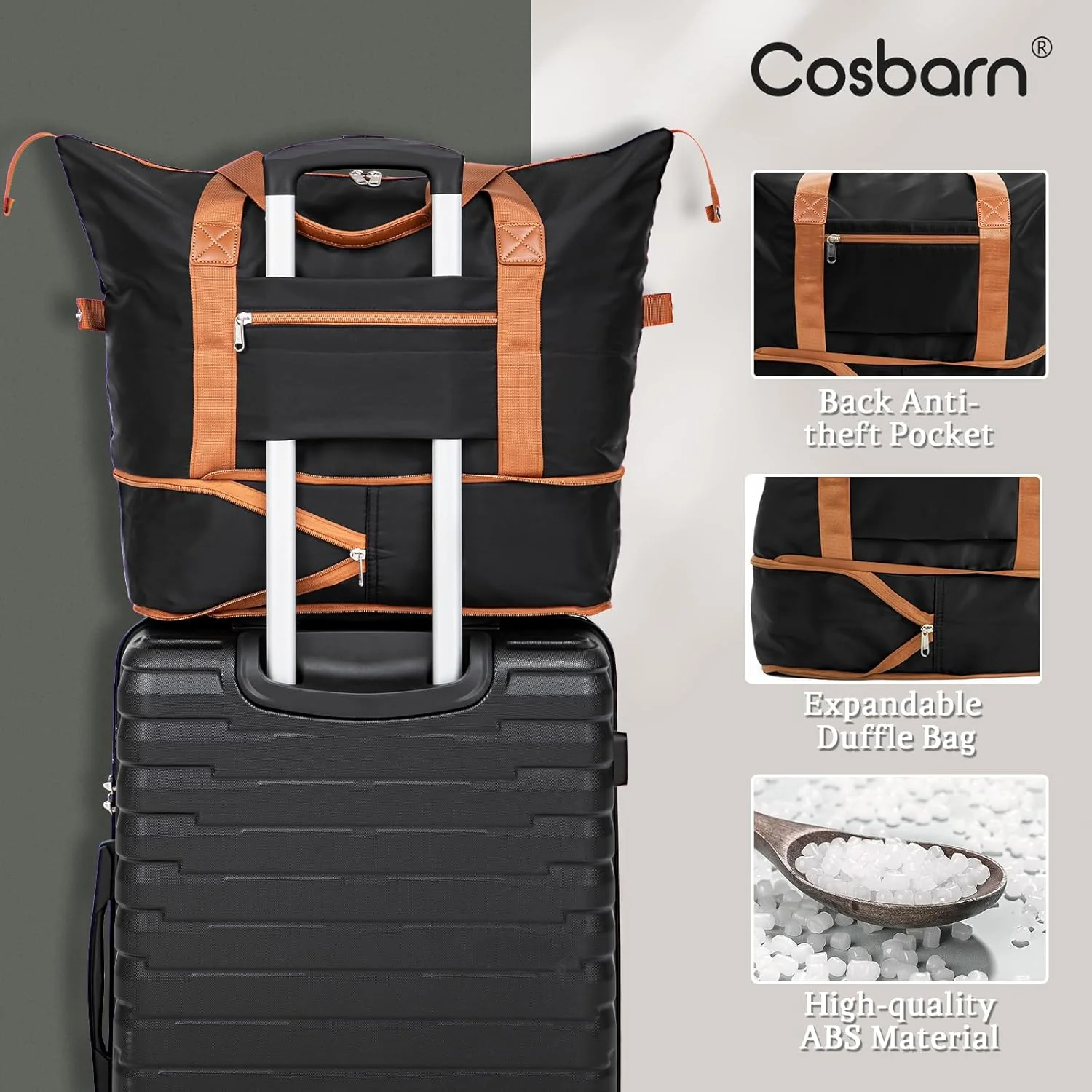 Ensemble de 5 valises à roulettes, valise rigide en ABS avec roulettes multidirectionnelles