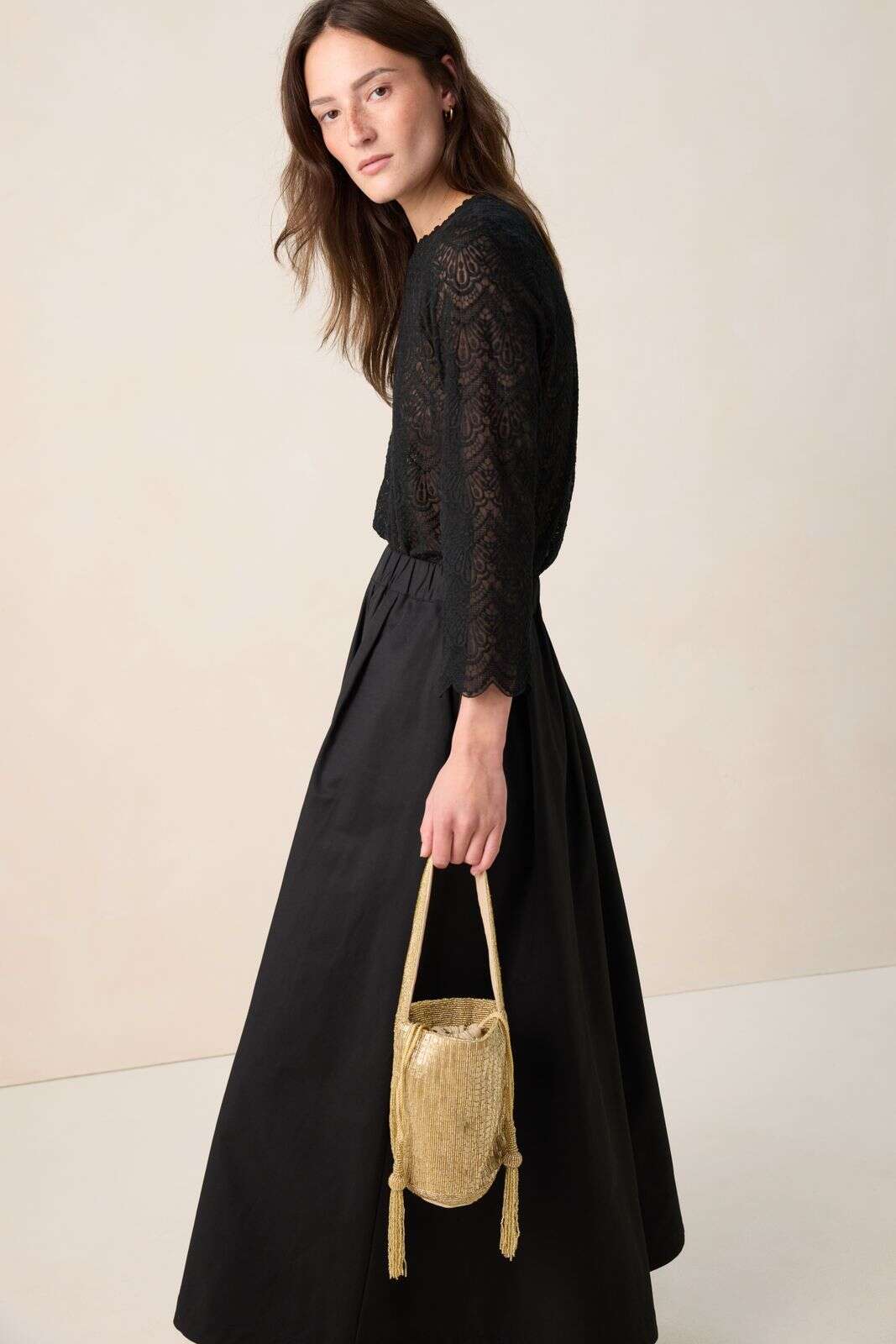 Gouden kralen schoudertas