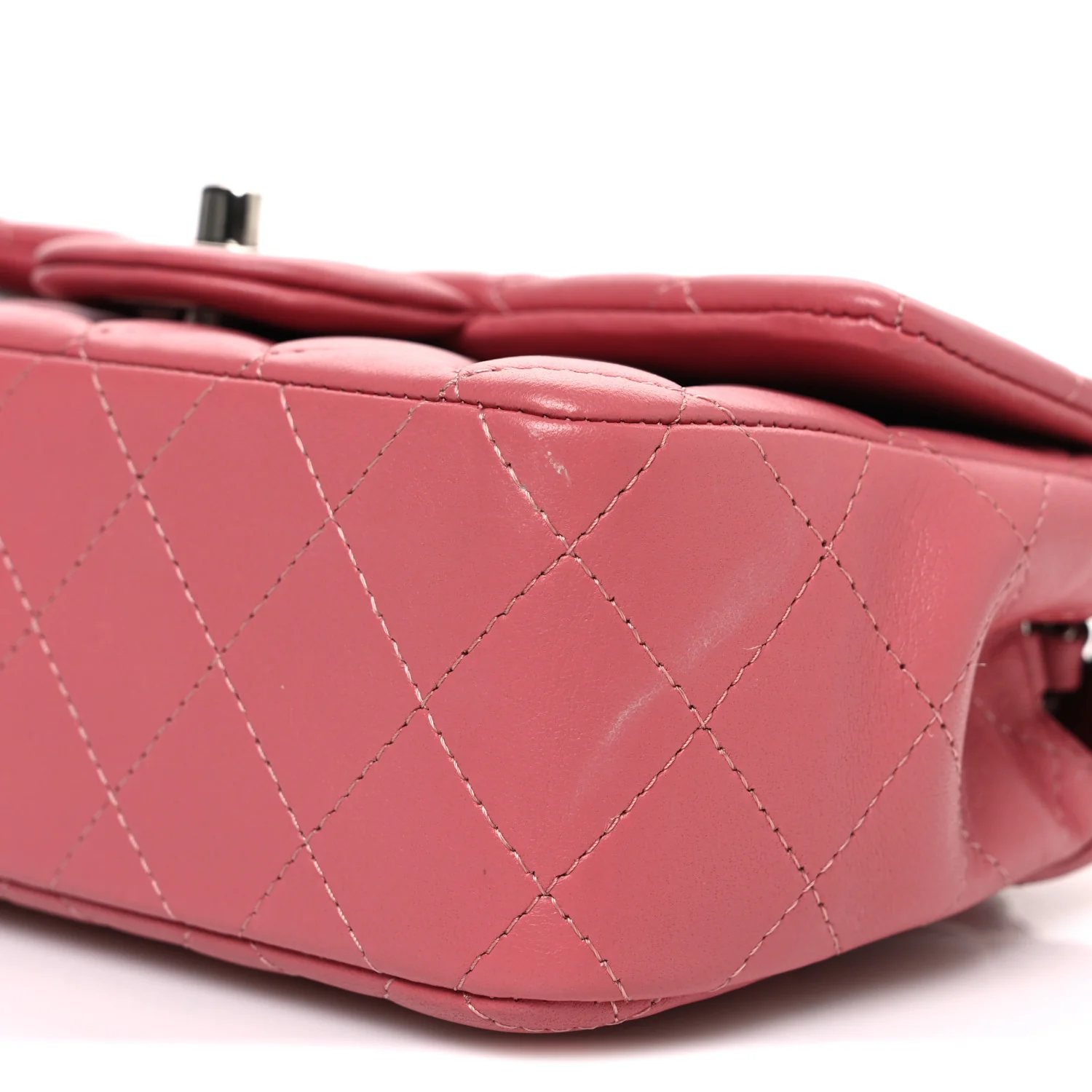 Lambskin Quilted Mini Rectangular Flap Pink