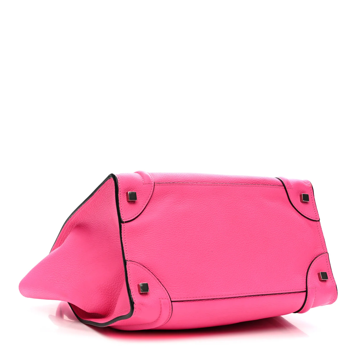 Drummed Calfskin Mini Luggage Fluo Pink