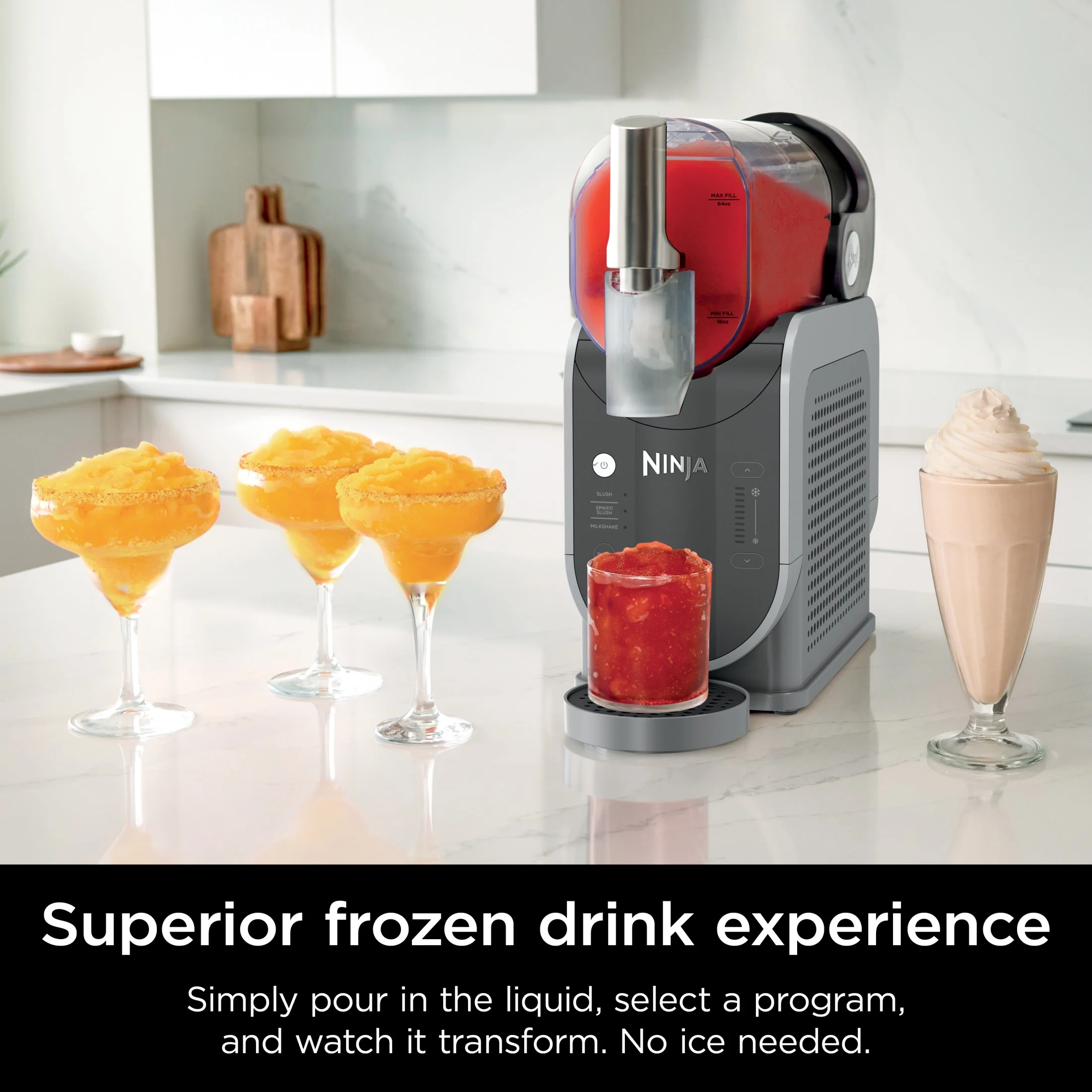 Ninja Slushi with Rapidchill Technology, 72 oz. Frozen Drink & Slushie Machine, 3 Presets, Margaritas, Frappes, Dishwasher Safe, Gray, FS300