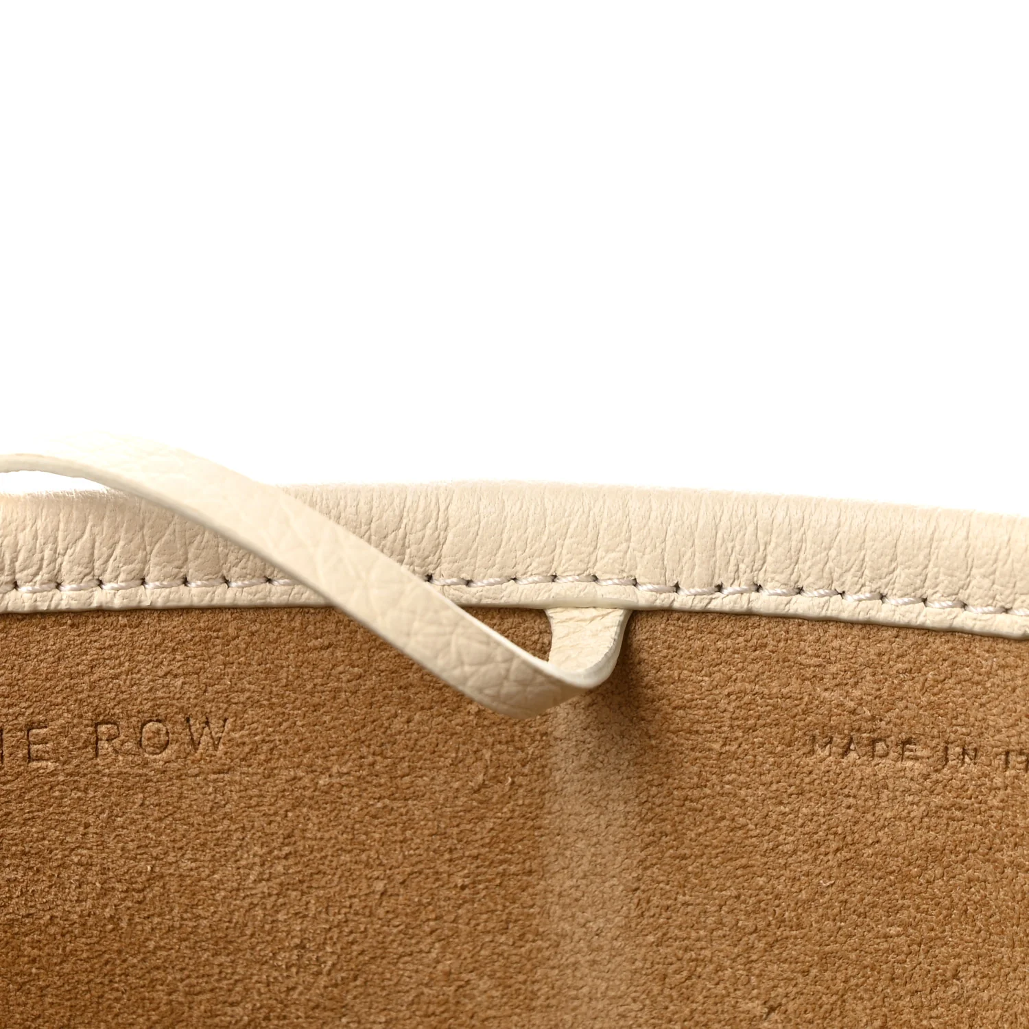 Grained Calfskin Medium N/S Park Tote Ivory