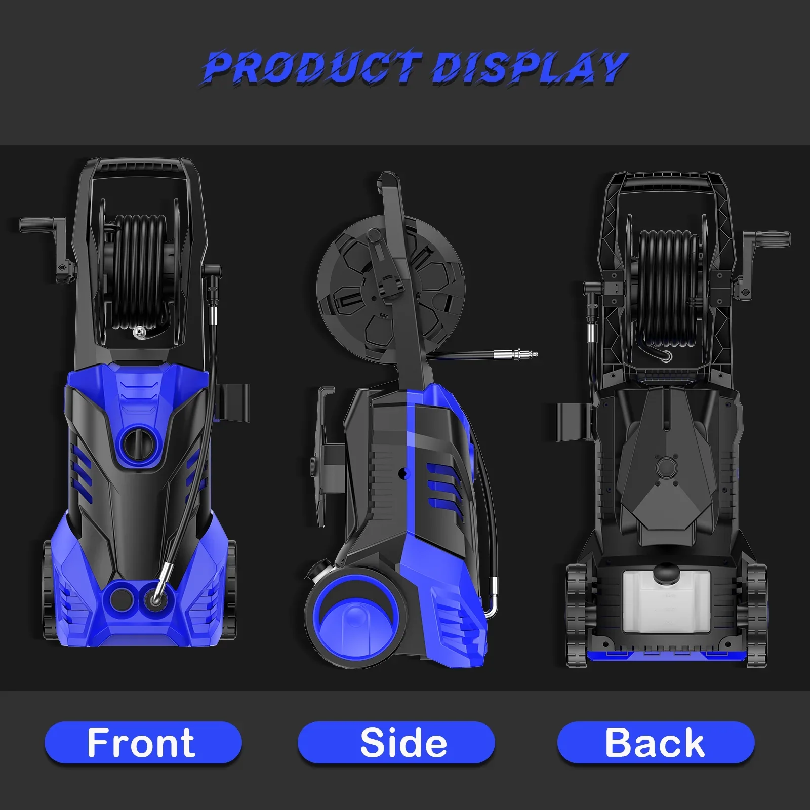 Fenbeli 4500PSI Electric Pressure Washer Adjustable Pressure Max 3.2 GPM  for Your Home and Garden