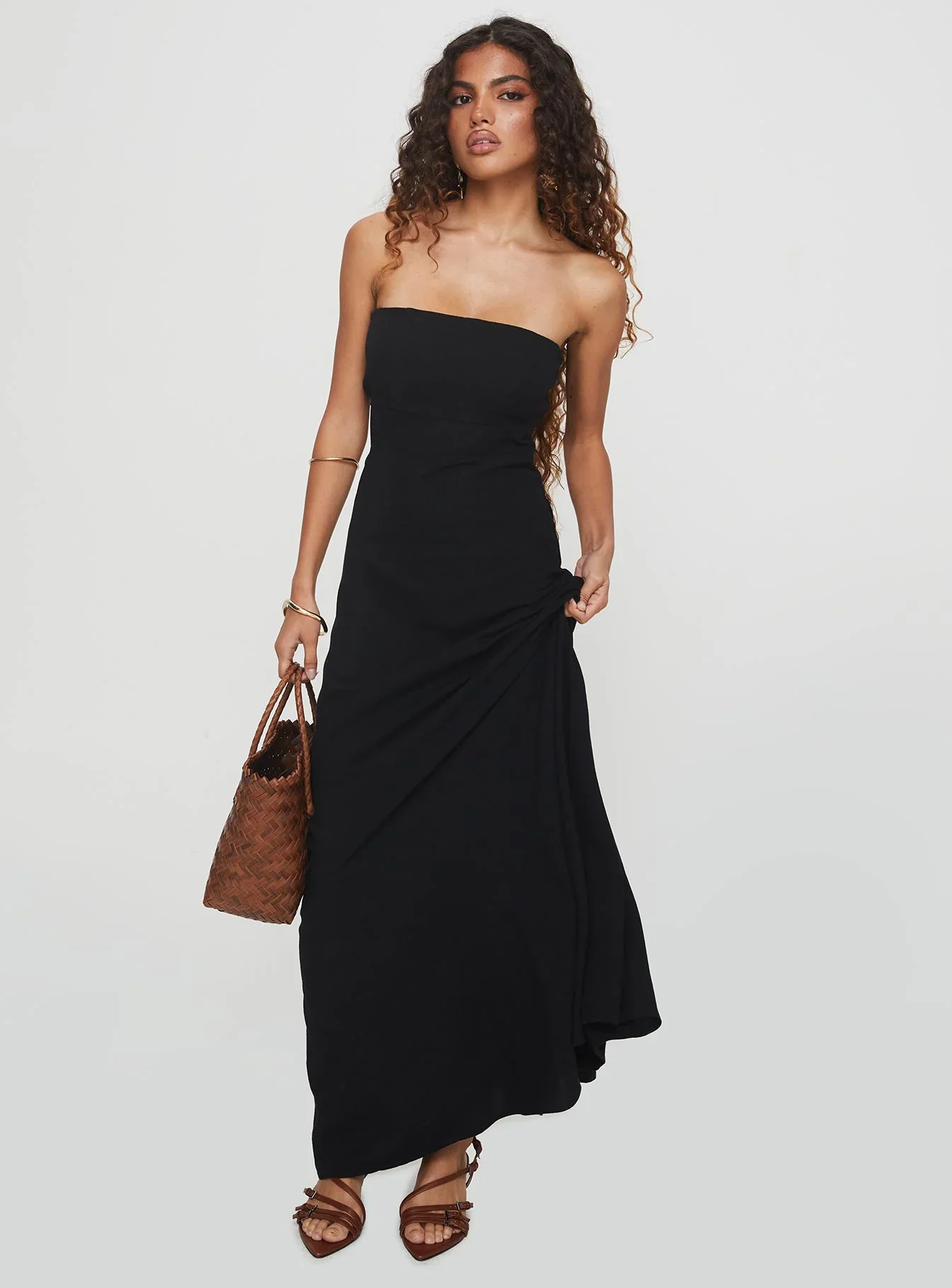 Yahir Strapless Maxi Dress Black