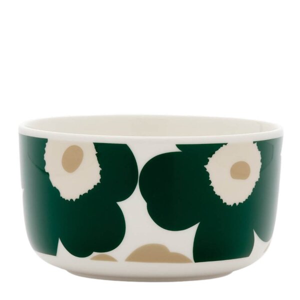 Oiva Unikko skål 50 cl hvit/beige/grønn