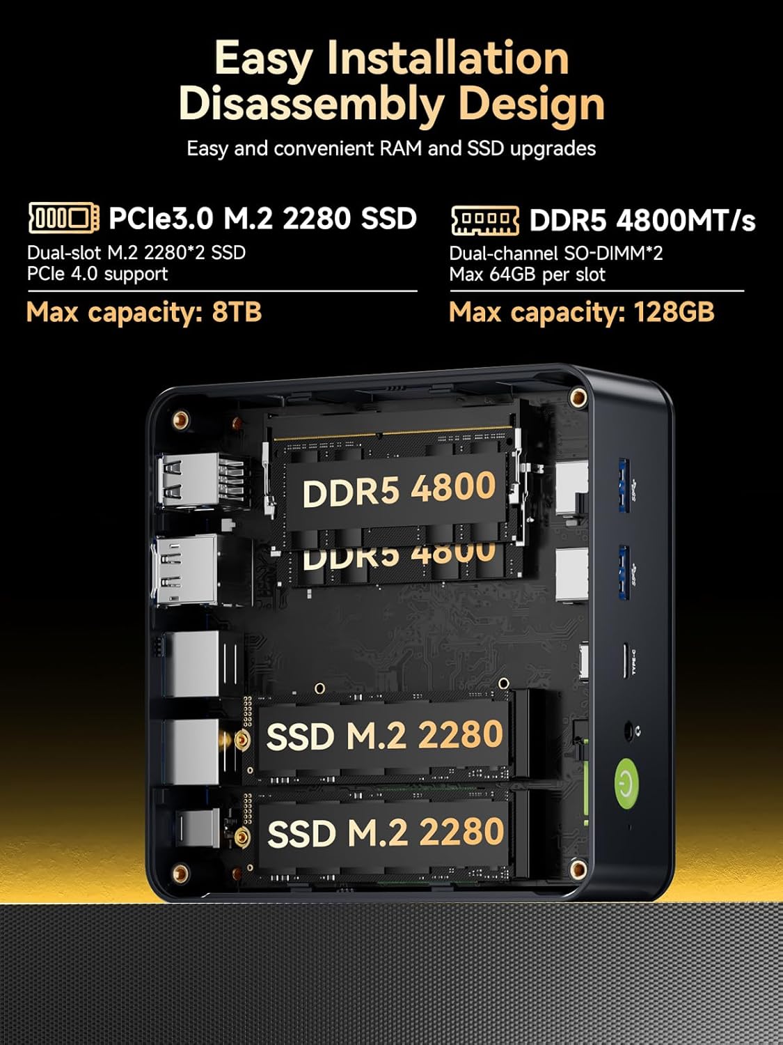 GMKtec M6 Ultra Gaming Mini PC Ryzen 7640HS (Upgraded 6600H/ 6800U)  16GB RAM DDR5 1TB SSD Dual NIC LAN 2.5GbE Desktop Computers Office Home  Triple 4K Display  WiFi 6  USB4  BT 5.2  DP  HDMI 2.0