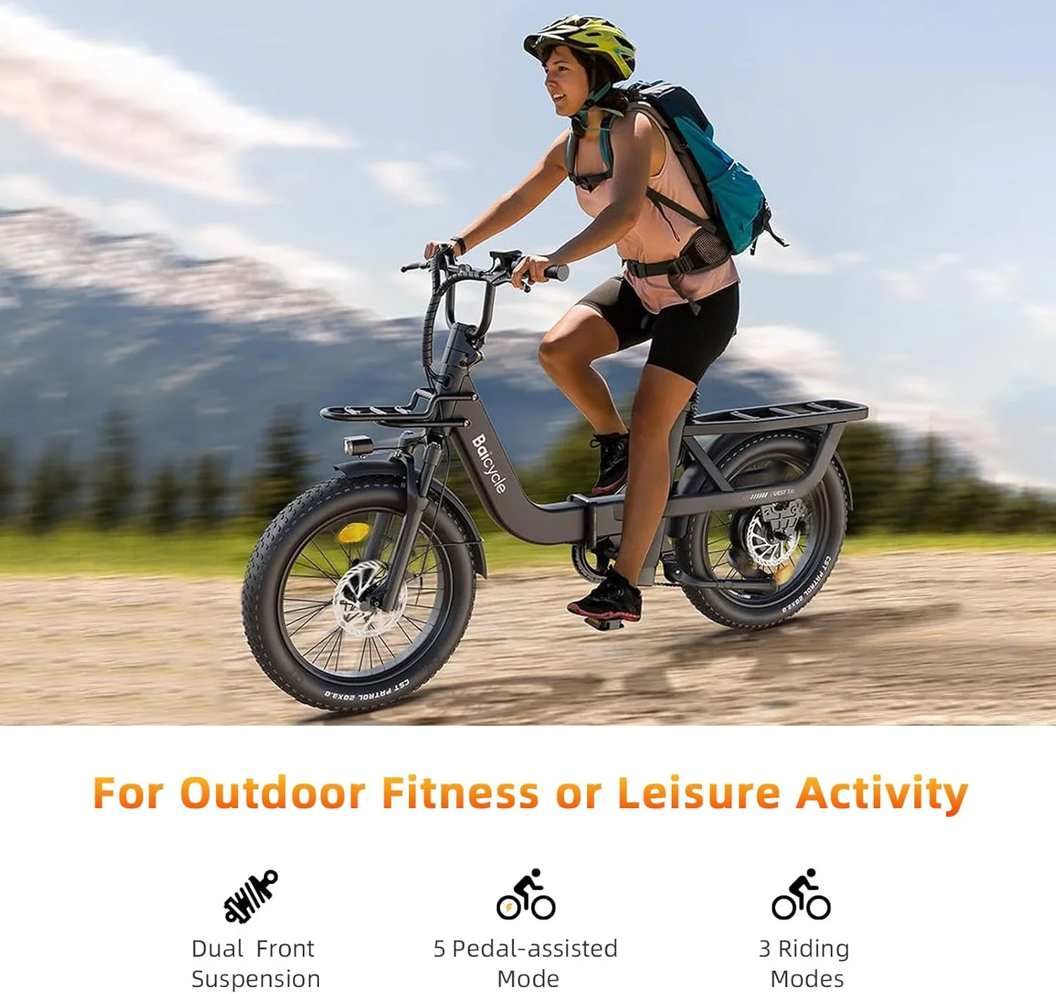 Electric Bike for Adults with 1500W Peak Motor,80Miles Max Range,7 Speed Gear,750WH Detachable Battery,Folding Ebike with 20'' Fat Tire��Full Suspension UL Certificated Bicycle(Black) - Image 6