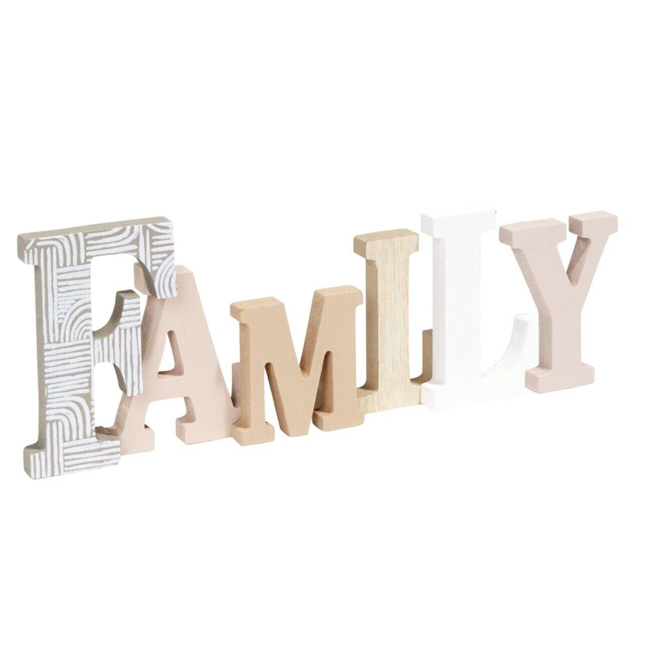 Décoration mot FAMILY en bois L49xH14cm