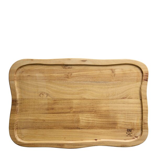 RAW skjærebrett med saftrille 40x26 cm teak