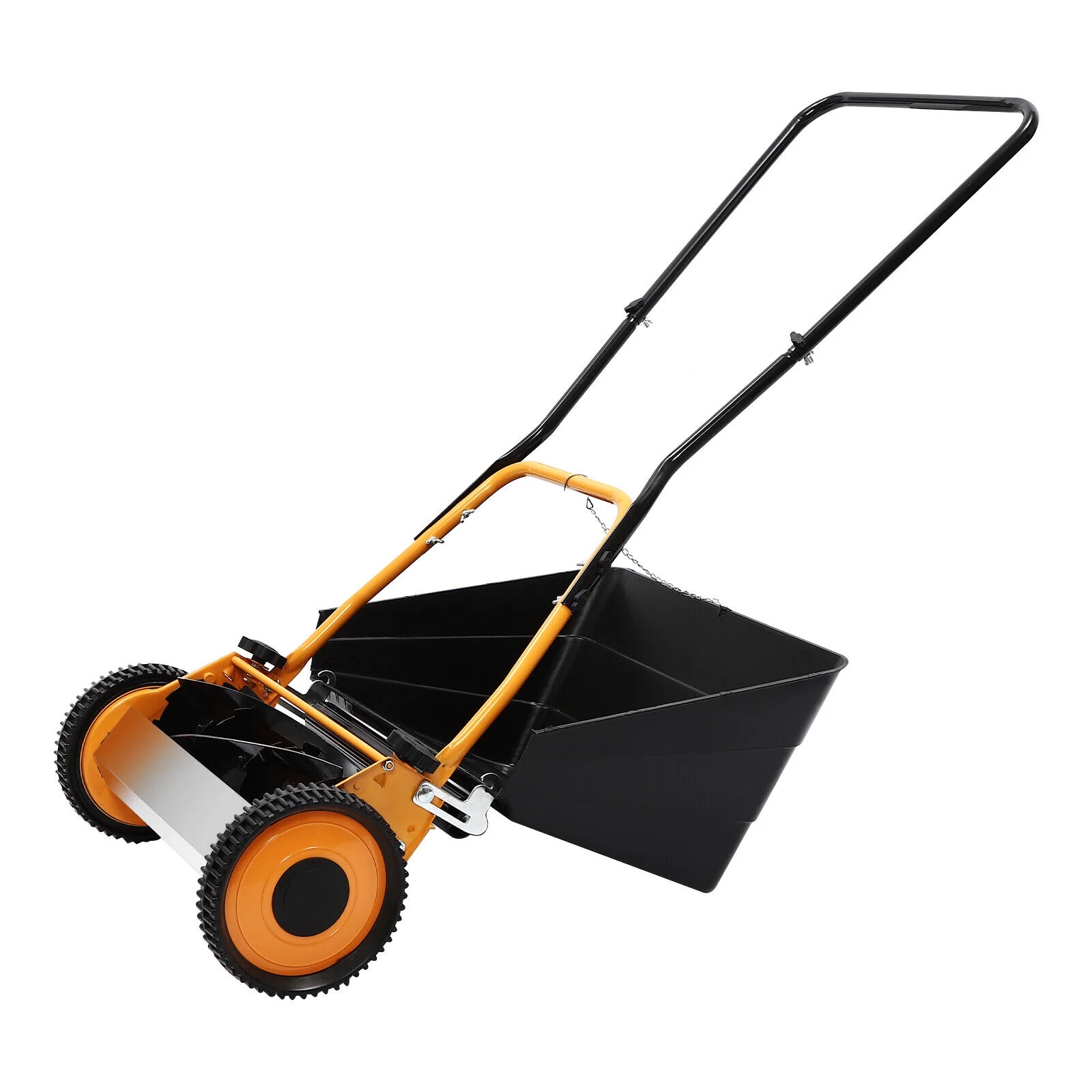 Modern 16" Lawnmower, Manual Wheeled Lawn Mower, Hand Push Lawn Mower 2-in-1 Function With 2 Wheels For Villas, Homes, Backyards - Image 4