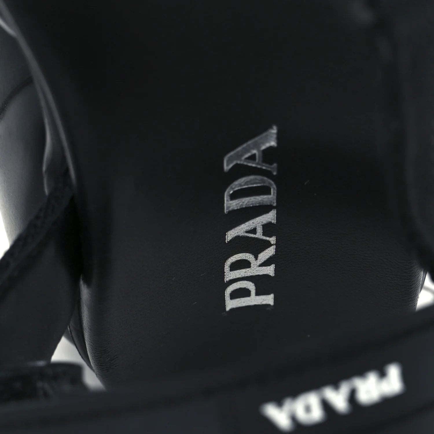 Nappa Logo Embossed Thunder Sole 50mm Sport Sandals 35.5 Black