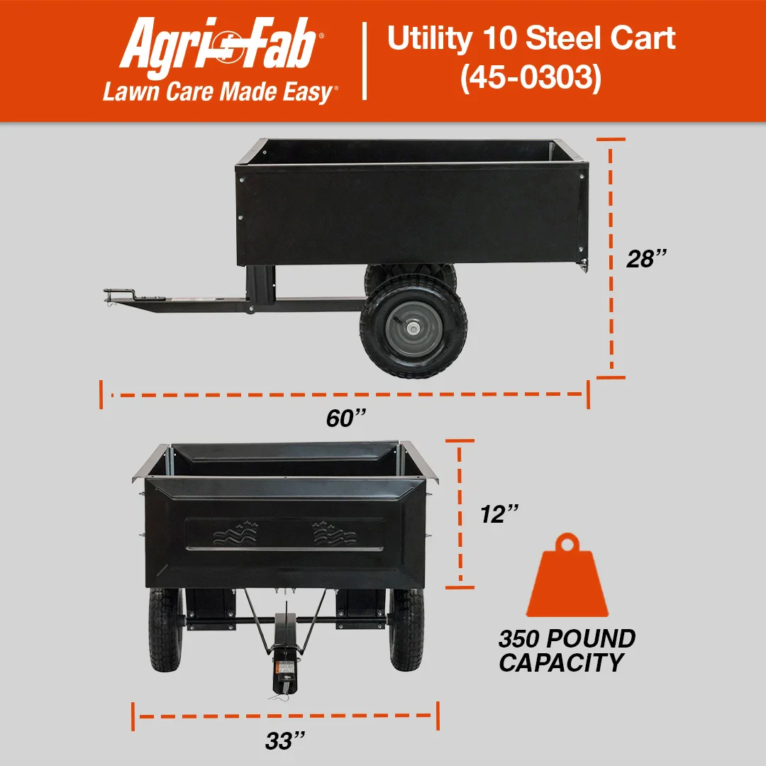 Agri-Fab Inc. 350 lb Steel Tow Behind Lawn and Garden Cart Model # 45-0303