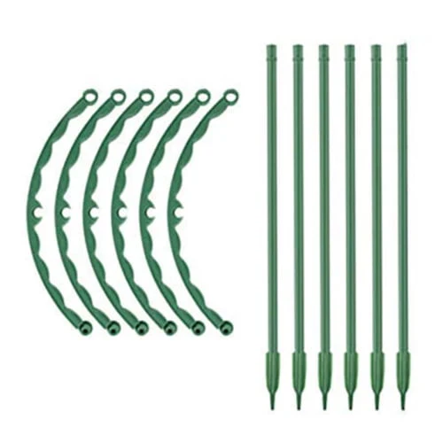 Travelwant 6Pcs Plant Support Stakes, Metal Garden Plant Stake, Green Half Round Plant Support Ring, Plant Cage, Plant Support for Peony, Tomato, Rose, Vine