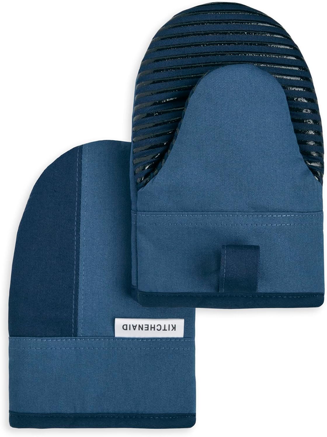 KitchenAid Beacon Two-Tone Non-Slip Mini Oven Mitt Set, Pistachio/Graphite Green, 5.5