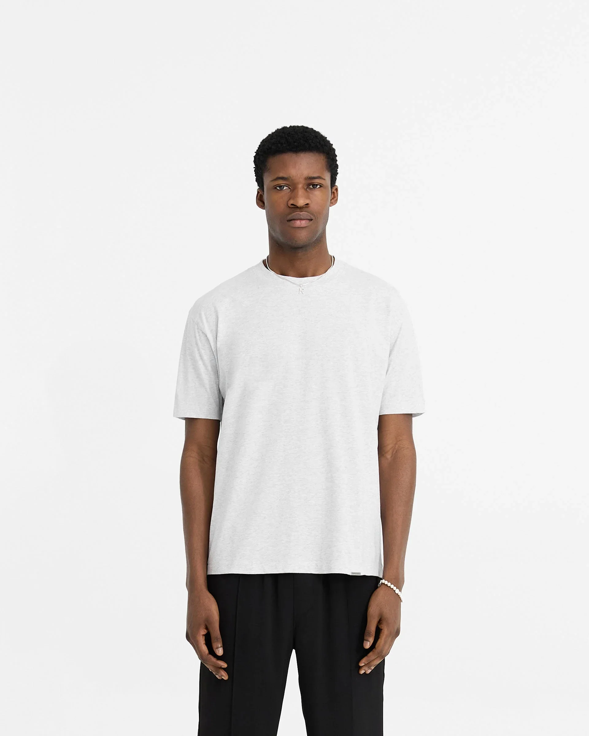 2 x Initial T-Shirt - Black & Ice Grey Marl