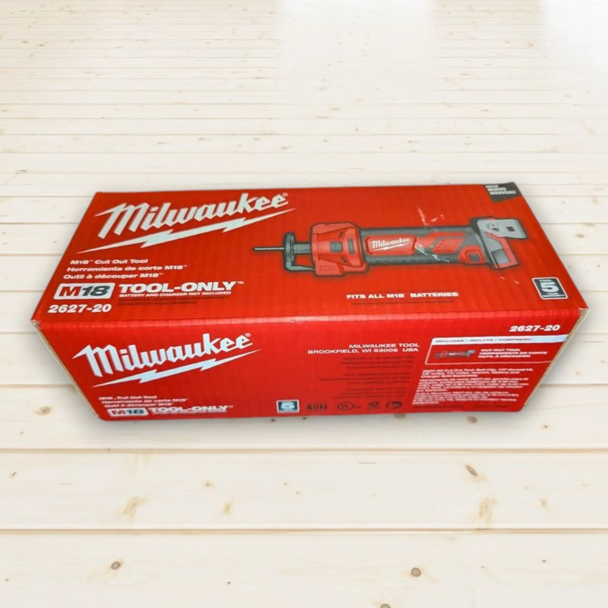 Milwaukee M18 Cut Out Tool �C 28,000 RPM, REDLINK Intelligence, Tool-Free Depth Adjustment, LED Light (Model 2627-20) (Bare Tool)