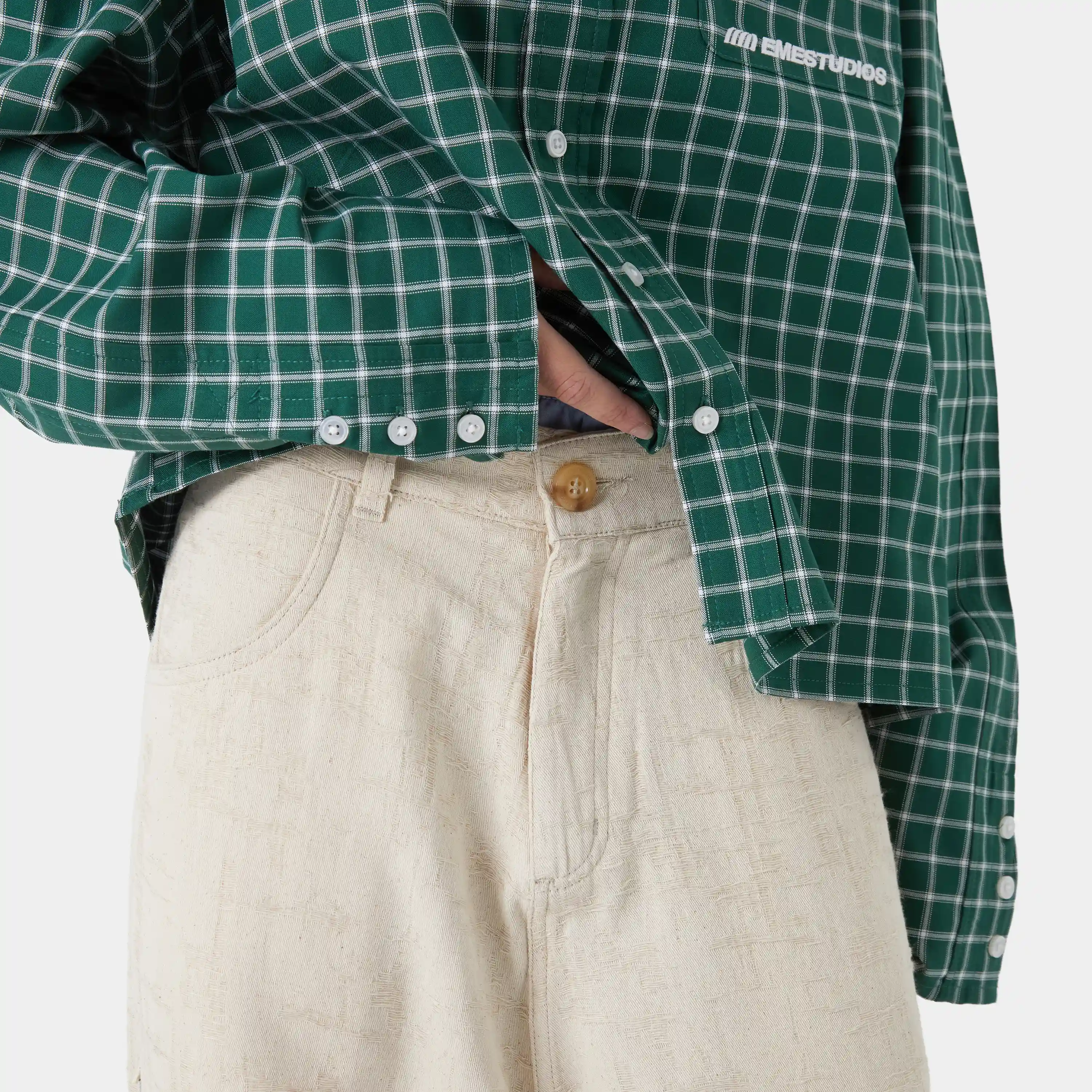 Frayed Almond Baggy Pants
