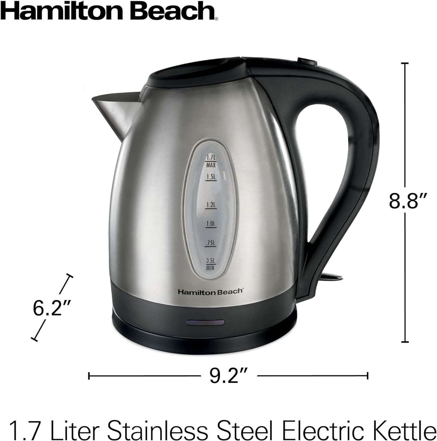 Hamilton Beach 1.7 Liter Electric Tea Kettle, Water Boiler & Heater