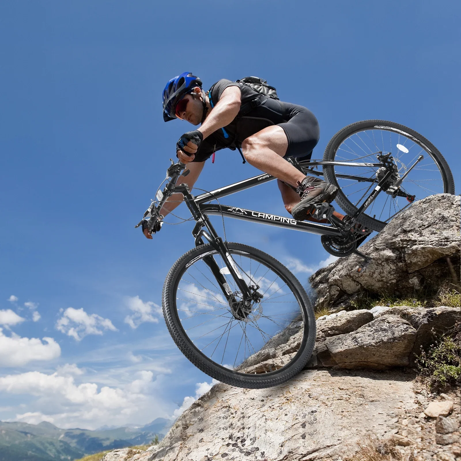 UBesGoo 29in Mountain Bike for Adult, 21 Speed MTB Bicycle for Men/Women, Dual Disc Brakes, Carbon Steel Frame, Black