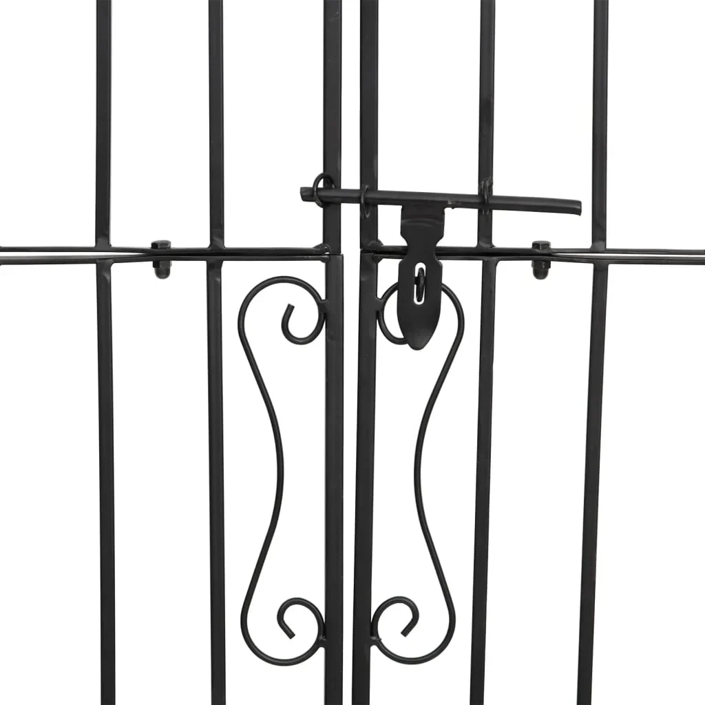 vidaXL Garden Gate Ornamental Fence Gate with Bolt Hinge Trellis Wrought Iron
