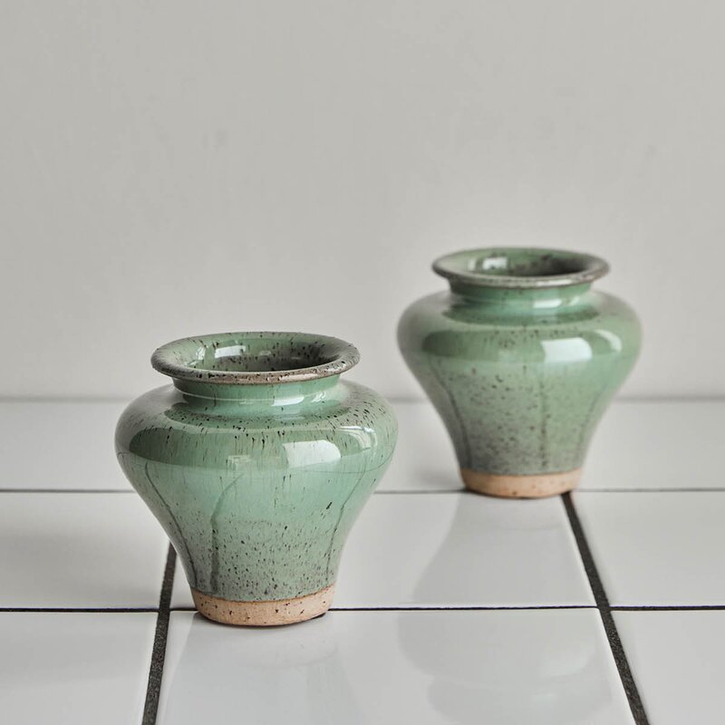 Kolo vase 8,5x9,5 cm 2 stk grønn