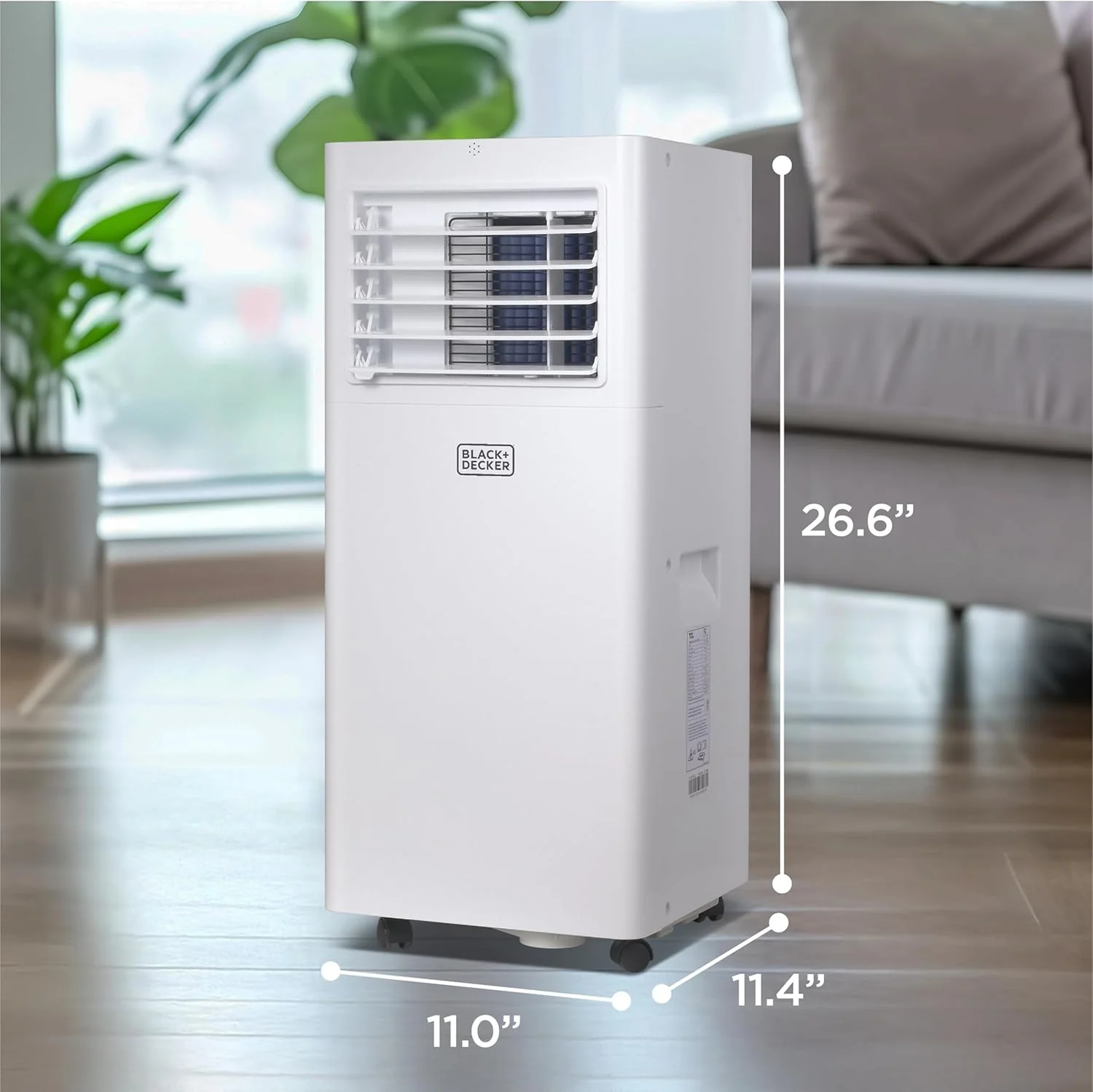 Portable Air Conditioner, 12,000 BTU (8,000 BTU SACC) for Rooms up to 550 Sq. Ft., Portable AC with Follow Me Remote Control and Window Kit, BPACT12WT, White
