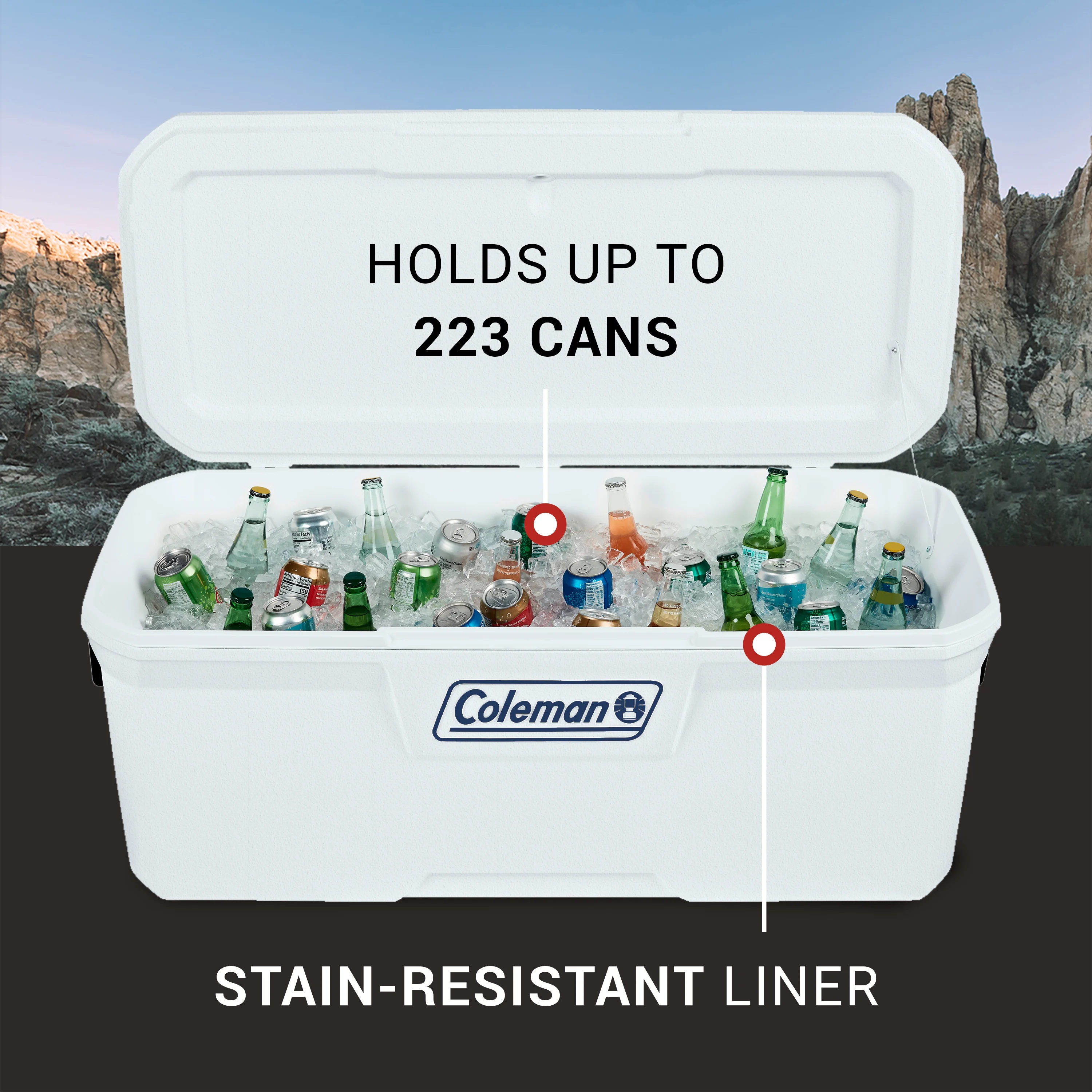 Coleman Classic Series 150 Qt. Marine Hard Ice Chest Cooler, White